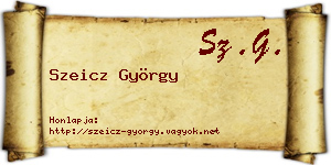 Szeicz György névjegykártya