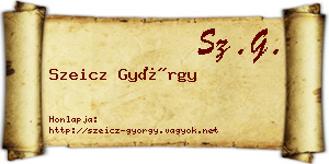 Szeicz György névjegykártya